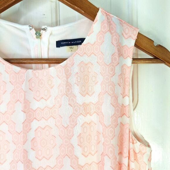 Tommy Hilfiger Geometric Sleeveless Smock Midi Dress Sz 4 - Picture 3 of 15